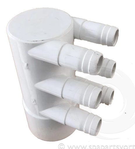 [PL-10513] Water Manifold End Cap 2" x 3/8" RB (6 Barb)